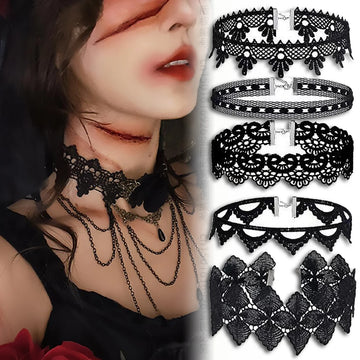 Lady Chokers Leaf Tassel Women Neck Jewelry Accessory Girl Lace Gothic