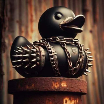 Duck Gothic punk duck, novelty duck decorated with Halloween