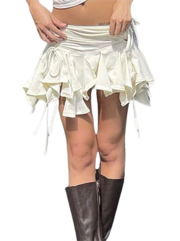 Women Solid Color Gothic Punk Irregular Skirts Summer Fashion