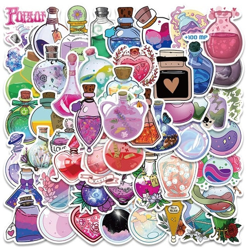 10/50/100PCS Witchy Gothic Potion Cat Witch Moon Tarot Boho Apothecary