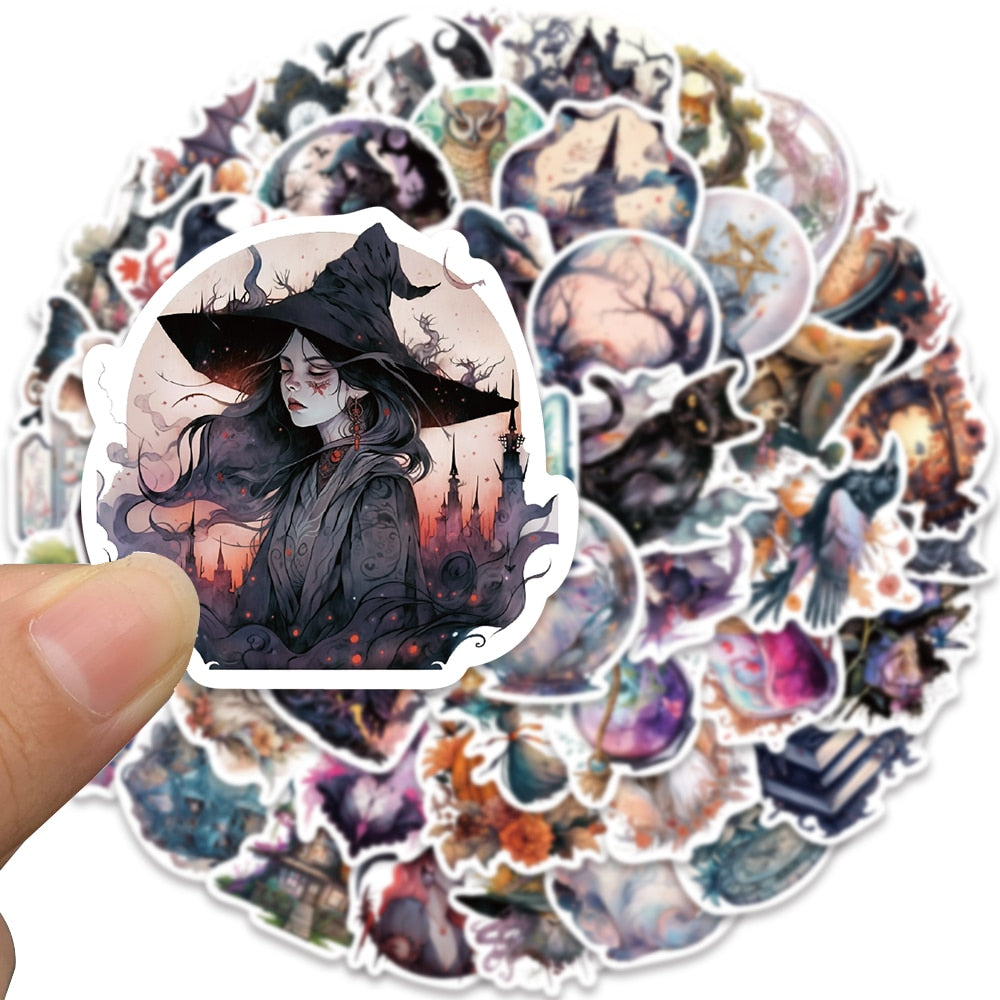 10/50/100PCS Witchy Gothic Potion Cat Witch Moon Tarot Boho Apothecary