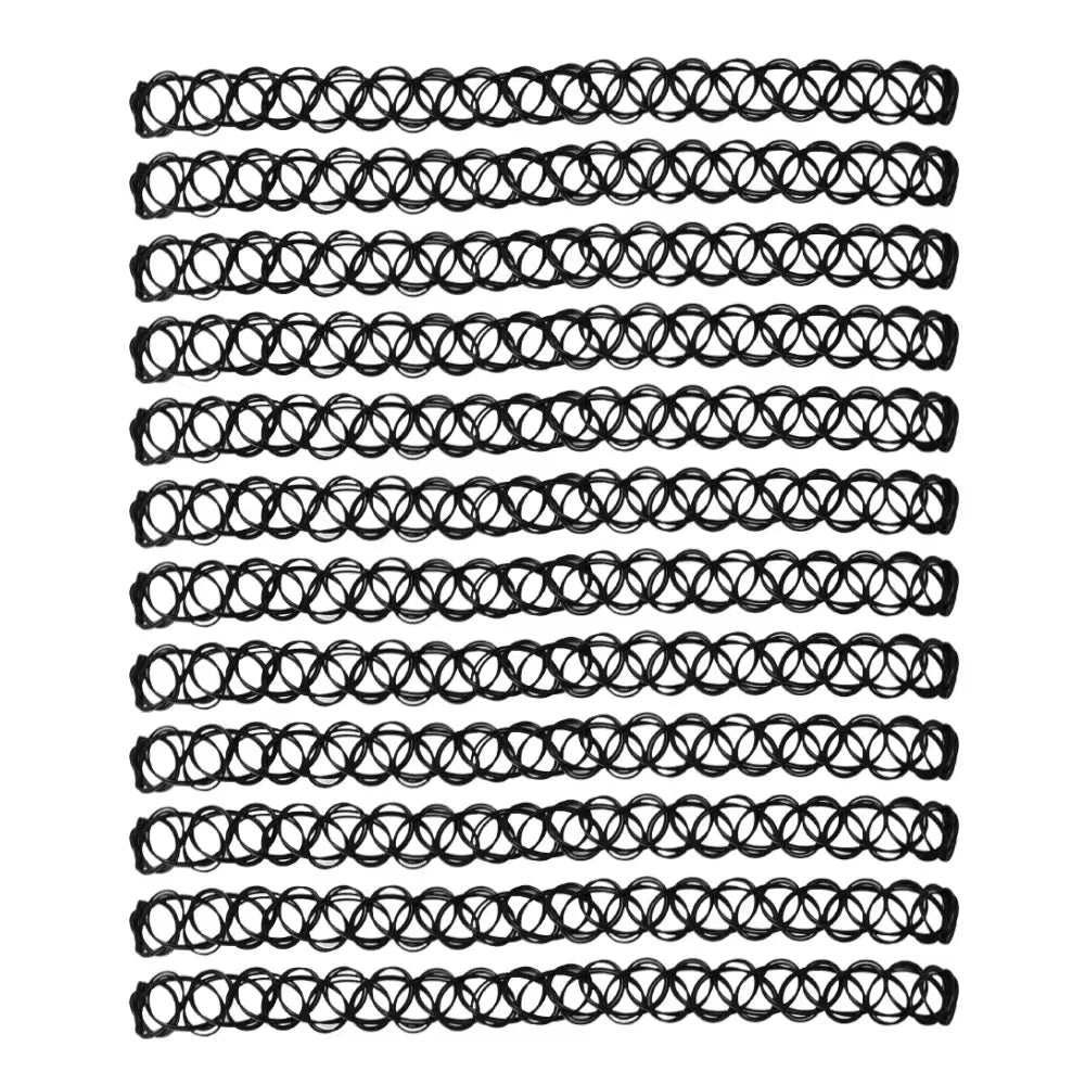 Vintage Elastic Braided Fish Thread Choker Gothic Black Choker 1pc