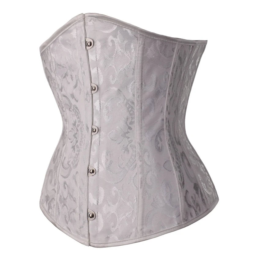 Underbust Corset Floral Push Up Boned Bustier Gothique Korsett For