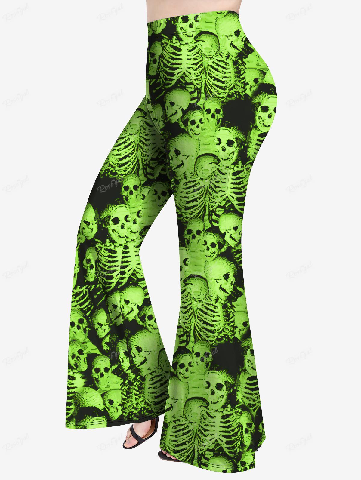 ROSEGAL Plus Size Gothic Printed Flare Pants 3D Printed Graphic Full