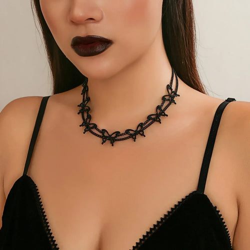 Punk Goth Black Velvet Choker Necklaces Gothic Style Rope Women Neck