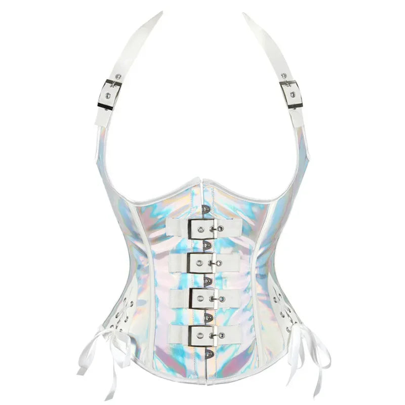 Steampunk Underbust Corset Vest Waist Cincher Vest Leather Bustier Top