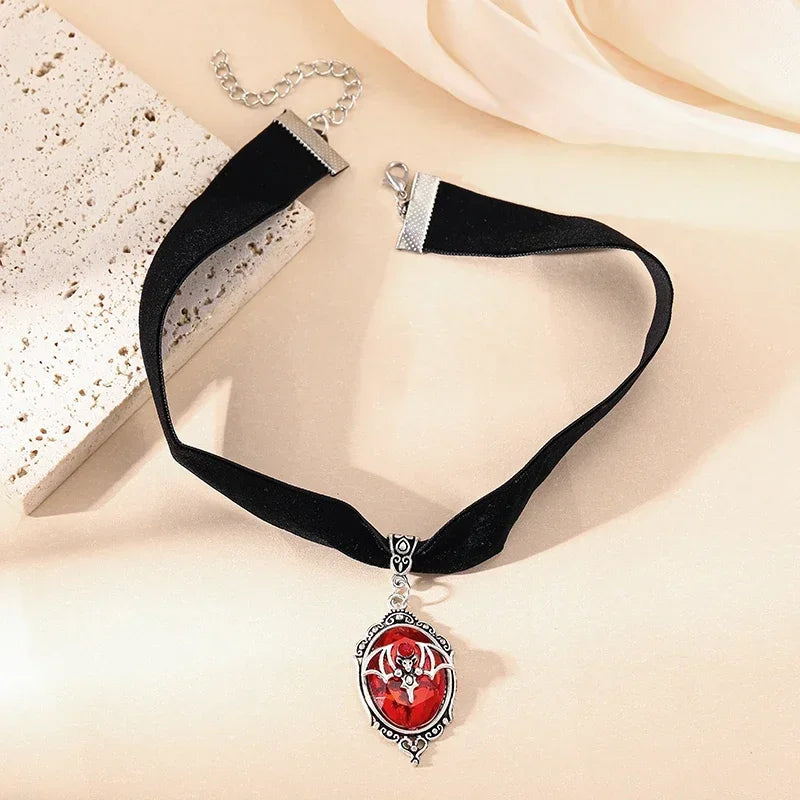 Punk Goth Black Velvet Choker Necklaces Gothic Style Rope Women Neck