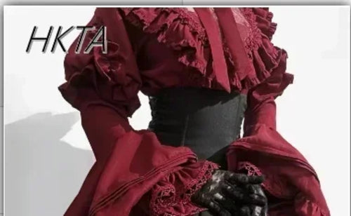 Gothic Shirt Y2k Top Lolita Girls Ruffle Umbrella Skirt High Waist