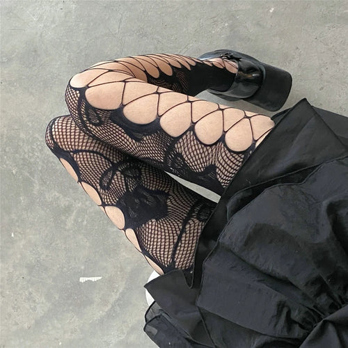 Gothic Fishnets Stockings Lolita Mesh Tights for Women Netting