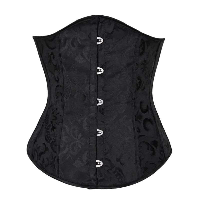 Underbust Corset Floral Push Up Boned Bustier Gothique Korsett For
