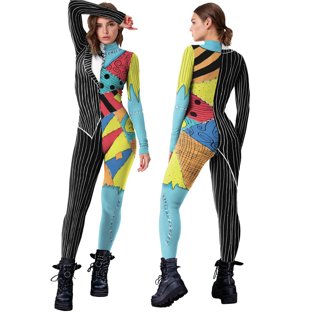 Halloween Anime Movie Sally Cosplay Dress Party Set Costume Christmas