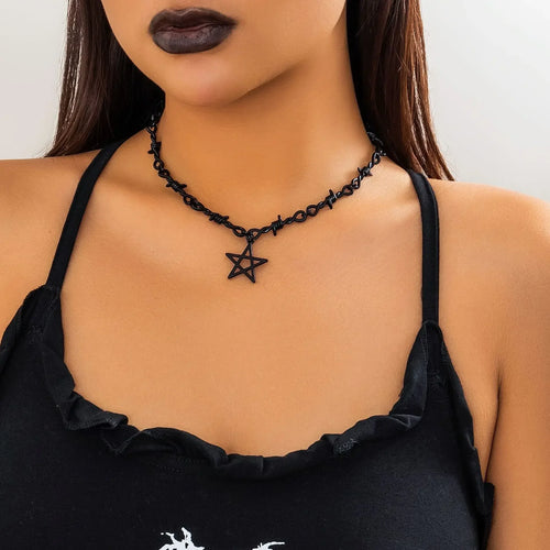 Punk Goth Black Velvet Choker Necklaces Gothic Style Rope Women Neck