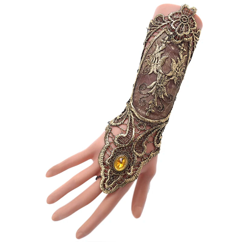 1pc Gothic Steampunk Lace Cuff Fingerless Glove Arm Warmer Bracelet