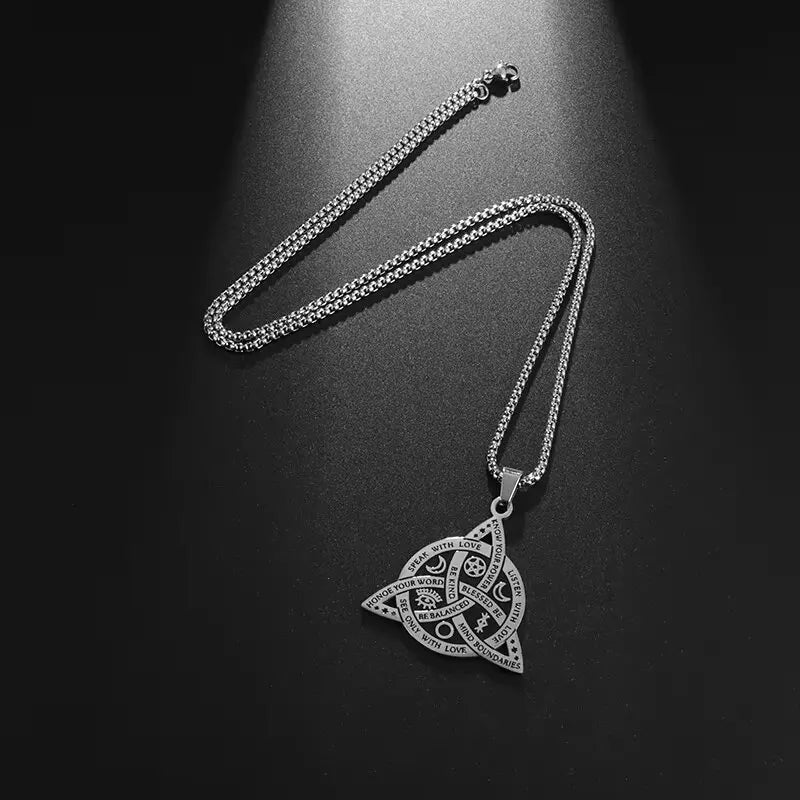 Stainless Steel Vintage Irish Celtic Trinity Knot Pendant Wiccan Witch