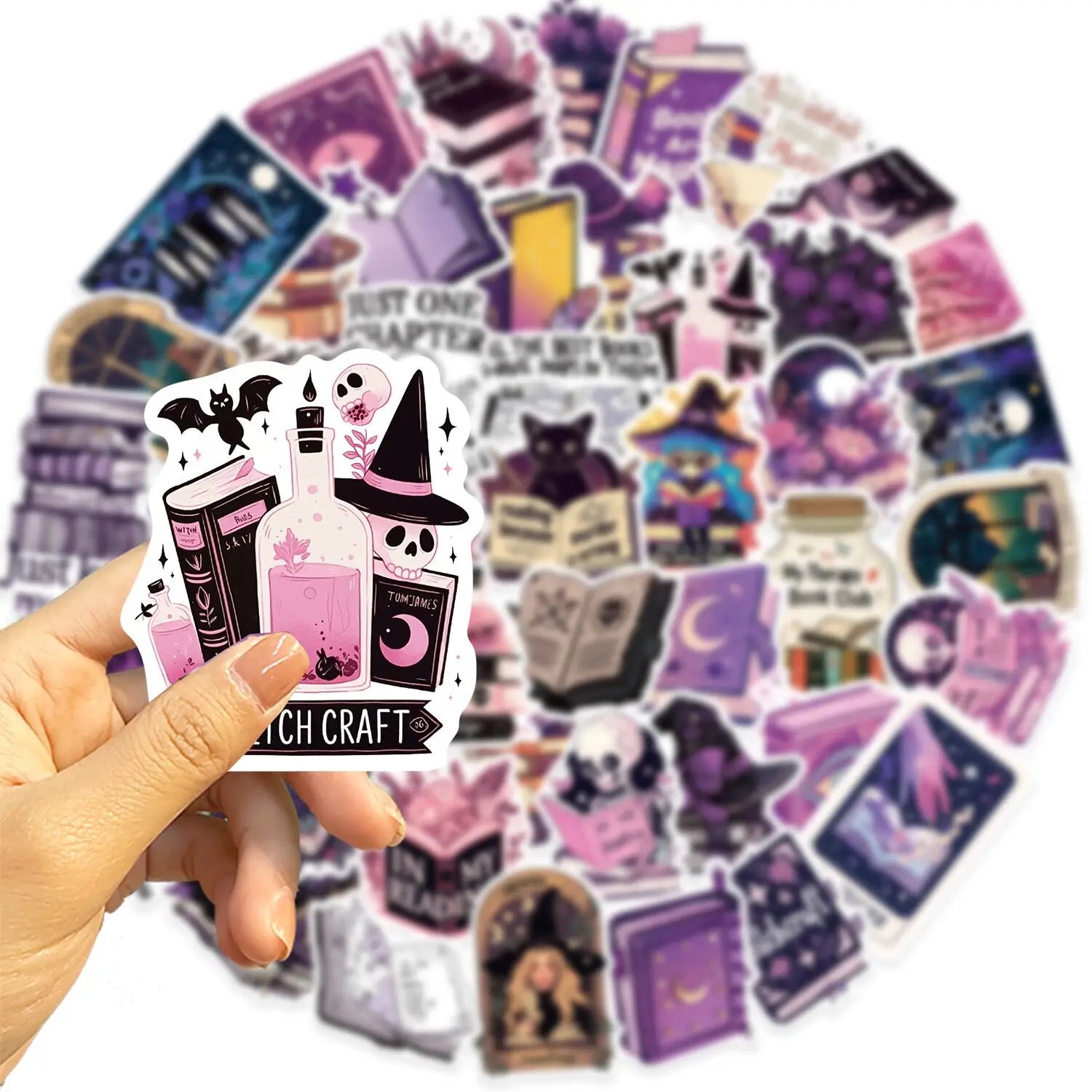 10/50pcs Purple Gothic Witch Bookish Stickers Smutty Dark Romance