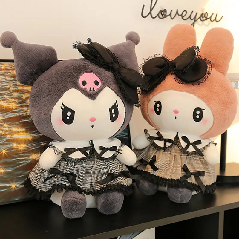 Sanrio Black Kuromi Mymelody Plush Stuffed Dolls Kawaii Cartoon Sofa