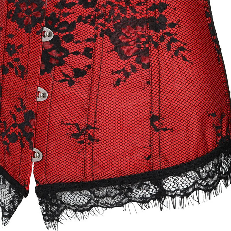 Corset Top Women Sexy Overbust Bustier with Off Shoulder Long Sleeves