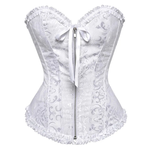 Corsets Bustiers Sexy Top Blouse with Zipper Red and Black Corset