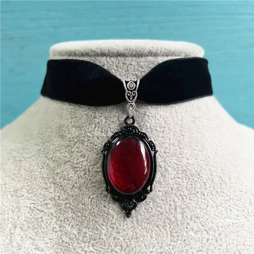 Punk Goth Black Velvet Choker Necklaces Gothic Style Rope Women Neck
