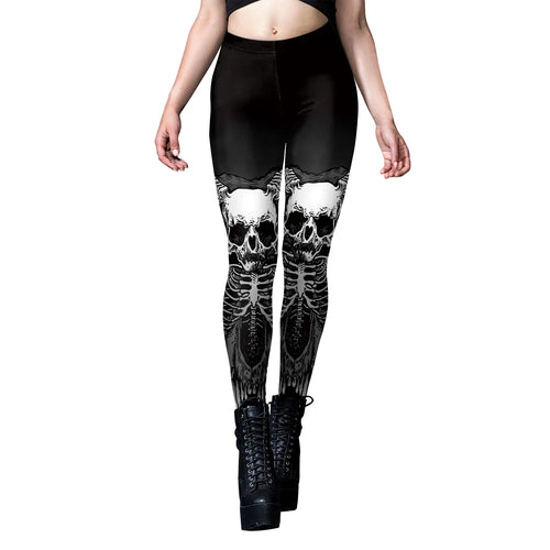 [You're My Secret] Halloween Skeleton Print Legging Punk Women Legging