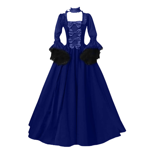 Medieval Victorian Court Lace Patchwork Gothic Dress Halloween Witch