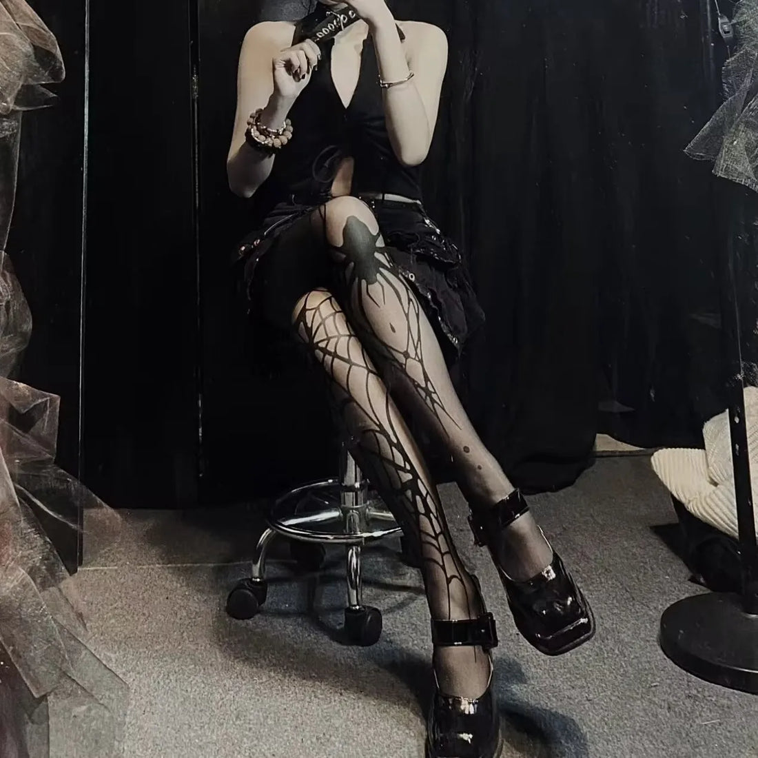 Gothic Vintage Dark Fishnet Tights Stocking Women Emo Alternative Sexy