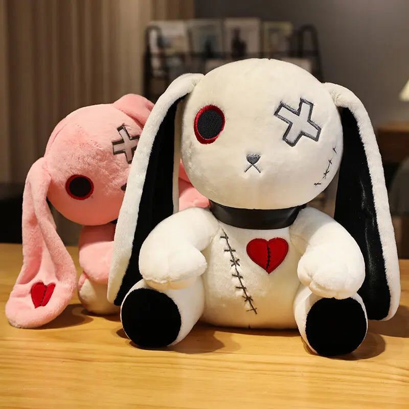 Spooky Gothic Bunny Stuffed Crazy Rabbit Plush Toys, Spooky Gothic