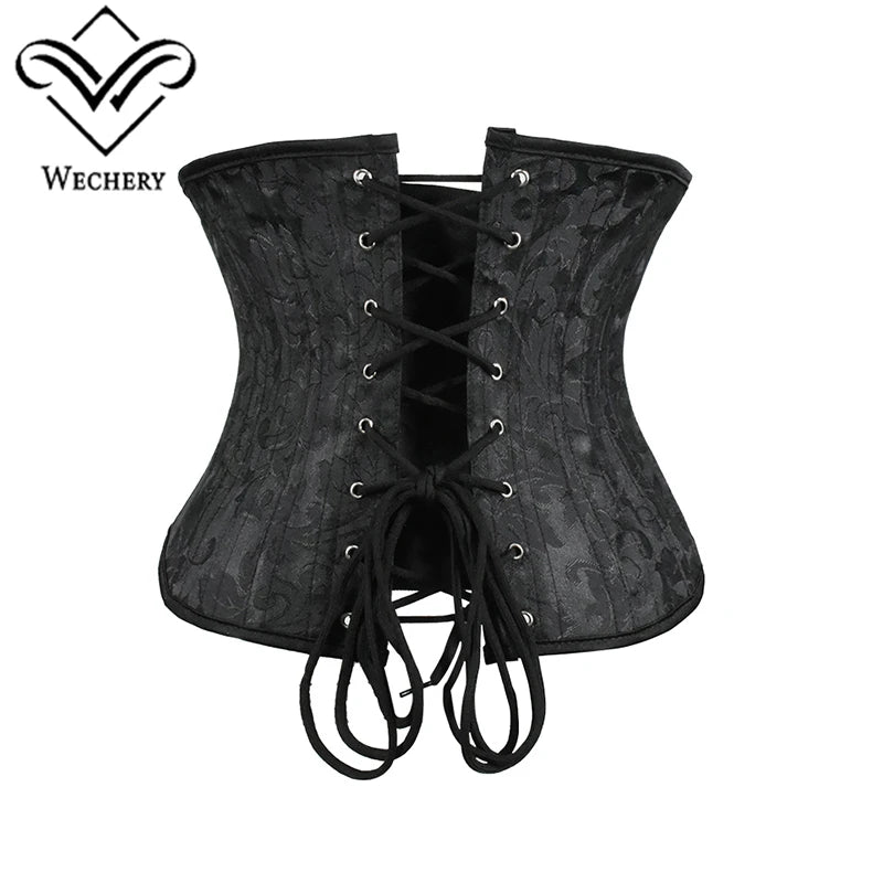Underbust White Black Corset Woman Belt Plus Size Top Short Steel