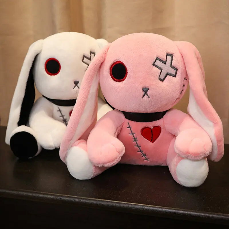 Spooky Gothic Bunny Stuffed Crazy Rabbit Plush Toys, Spooky Gothic