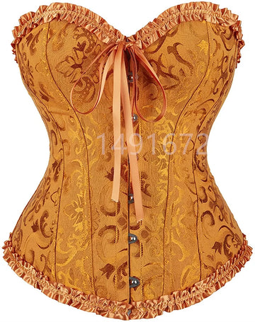 Corset Top Bustier Yellow Sexy Women's Plus Size Overbust Corselet