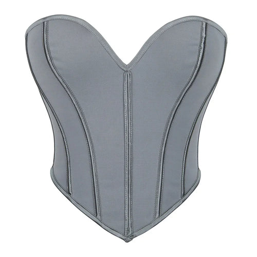 Sexy Women Overbust Corsets Crop Tops Golden Printed Bustiers Lace Up