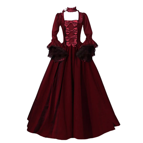 Medieval Victorian Court Lace Patchwork Gothic Dress Halloween Witch
