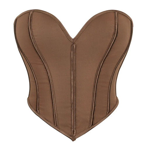 Sexy Women Overbust Corsets Crop Tops Golden Printed Bustiers Lace Up
