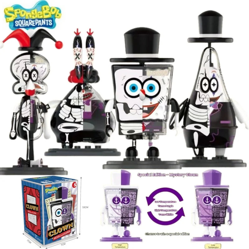 Cartoon SpongeBob Gothic Joker Block Assembly Blind Box Patrick Model
