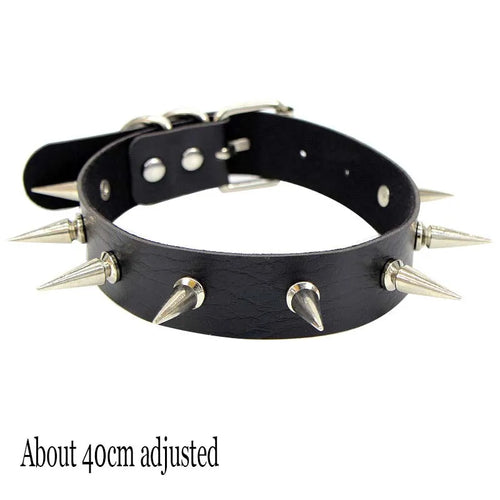 Woman Black Punk Choker Collar Necklace Sexy PU Leather Heart Lock Key