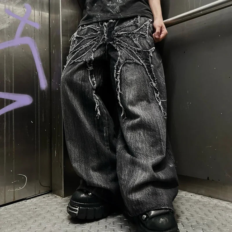 Gothic Retro Oversized Baggy Fit Unisex Mopping Pants Y2K Phantom