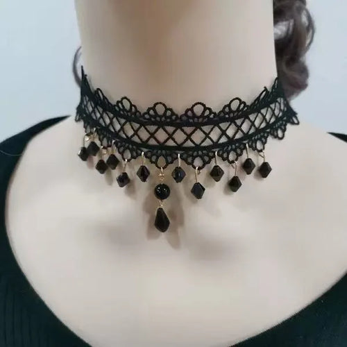 Lady Chokers Leaf Tassel Women Neck Jewelry Accessory Girl Lace Gothic