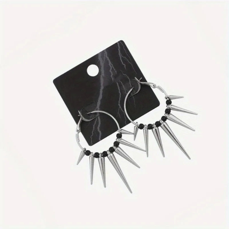 1 Pair Punk Minimalist Dark Gothic Style, Multiple Tapered Spikes