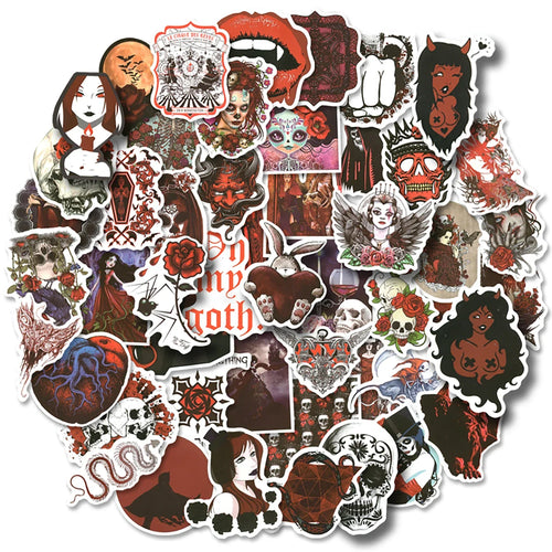 50pcs Horror Skull Gothic Stickers Aesthetic Graffiti Stickers Luggage