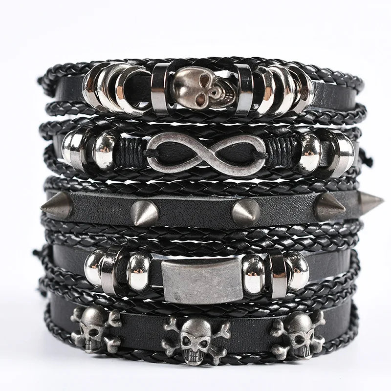 Fashion Bracelet Viking  Bracelet For Men Hand Bracelets Woven Skull