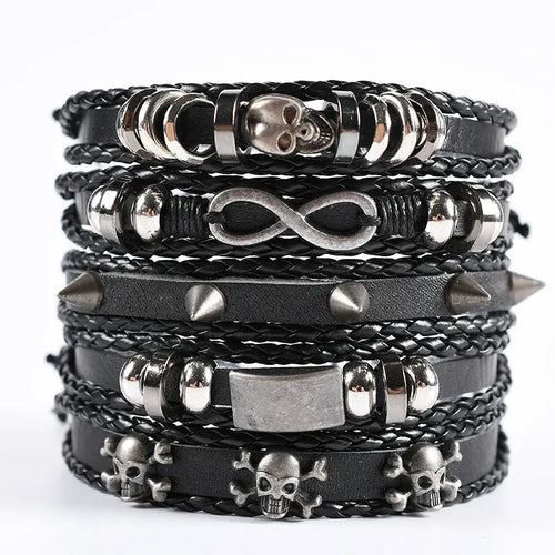 Fashion Bracelet Viking  Bracelet For Men Hand Bracelets Woven Skull