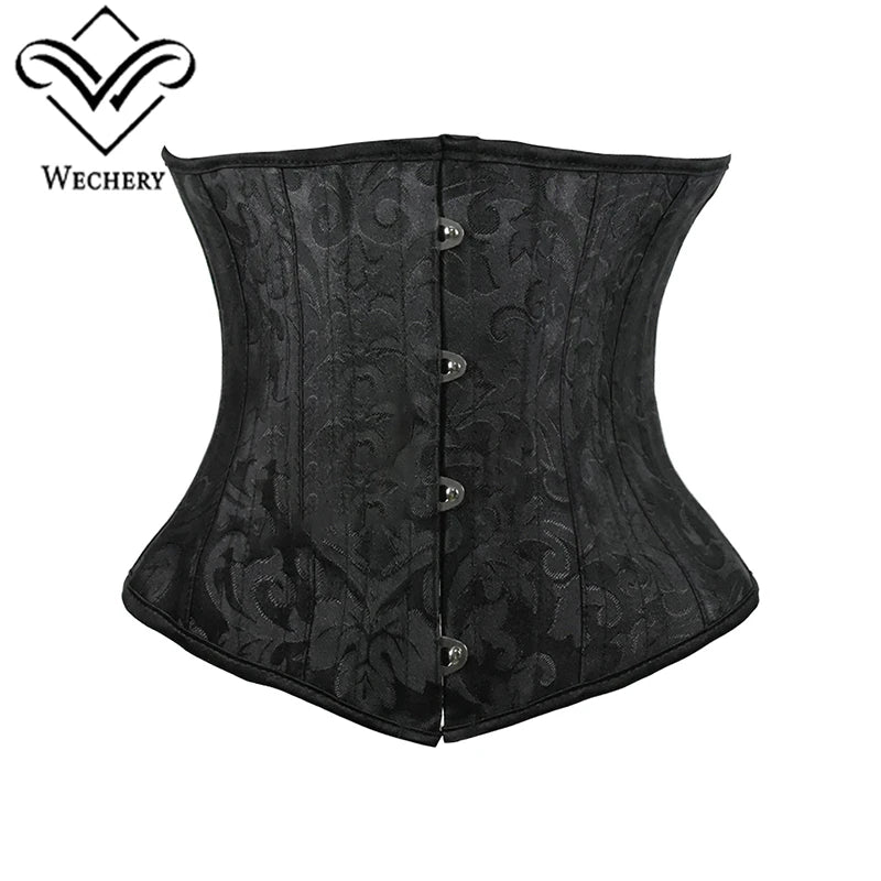 Underbust White Black Corset Woman Belt Plus Size Top Short Steel