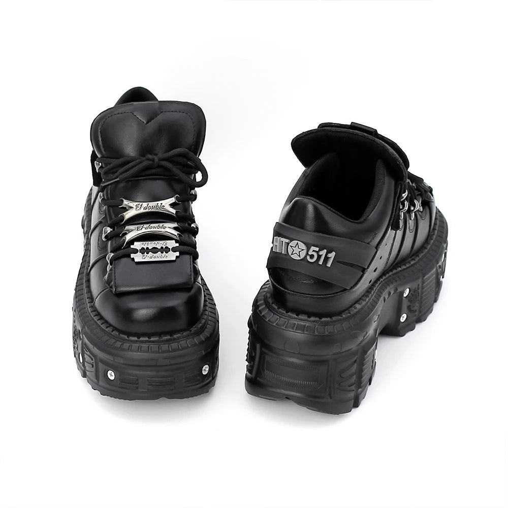 New Punk Style Women Shoes Lace-up Heel Height 6CM Platform Shoes