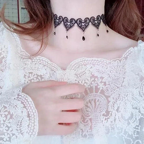 Lady Chokers Leaf Tassel Women Neck Jewelry Accessory Girl Lace Gothic