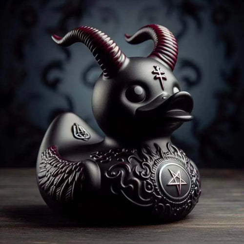 Duck Gothic punk duck, novelty duck decorated with Halloween