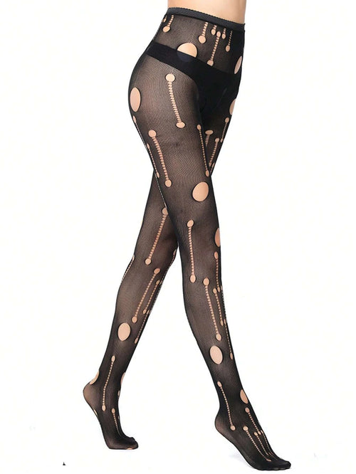 Black Sexy Girls Fishnet Stockings Lace Stockings Jacquard Lace Hollow