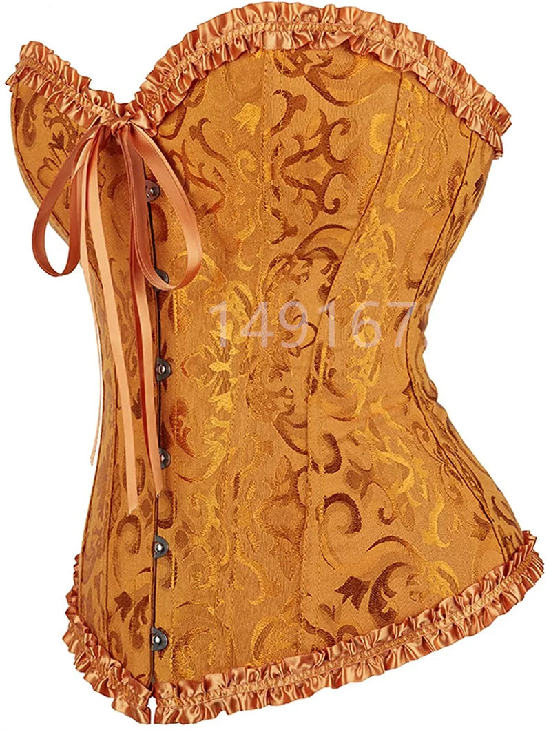 Corset Top Bustier Yellow Sexy Women's Plus Size Overbust Corselet