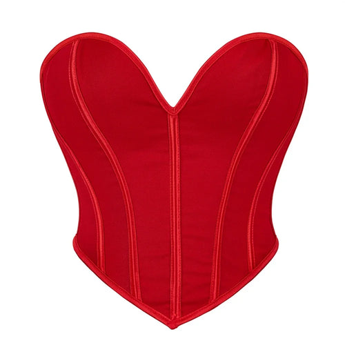 Sexy Women Overbust Corsets Crop Tops Golden Printed Bustiers Lace Up