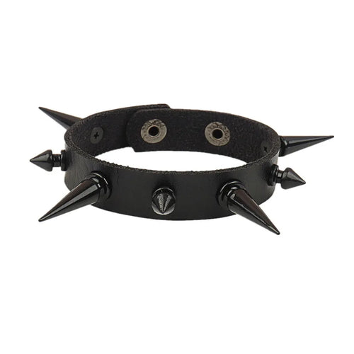 2024 New PU Leather Studded Bracelet Punk Bracelet Adjustable Goth