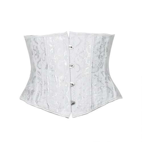 Underbust White Black Corset Woman Belt Plus Size Top Short Steel